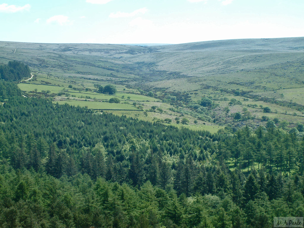 Newleycombe Lake valley from Leather Tor 