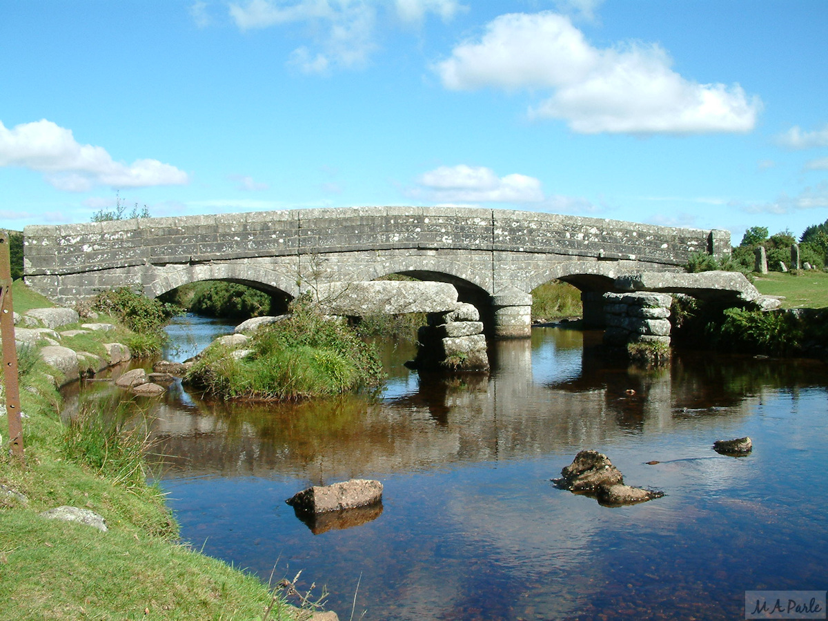 Bellever bridge and clapper bridge