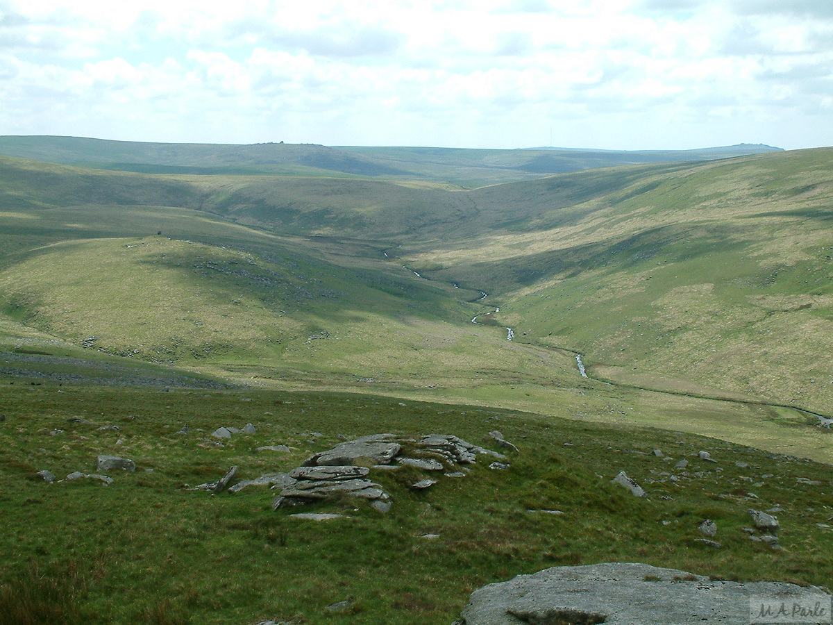 View south up the valley of the West Okement River from High Willhays