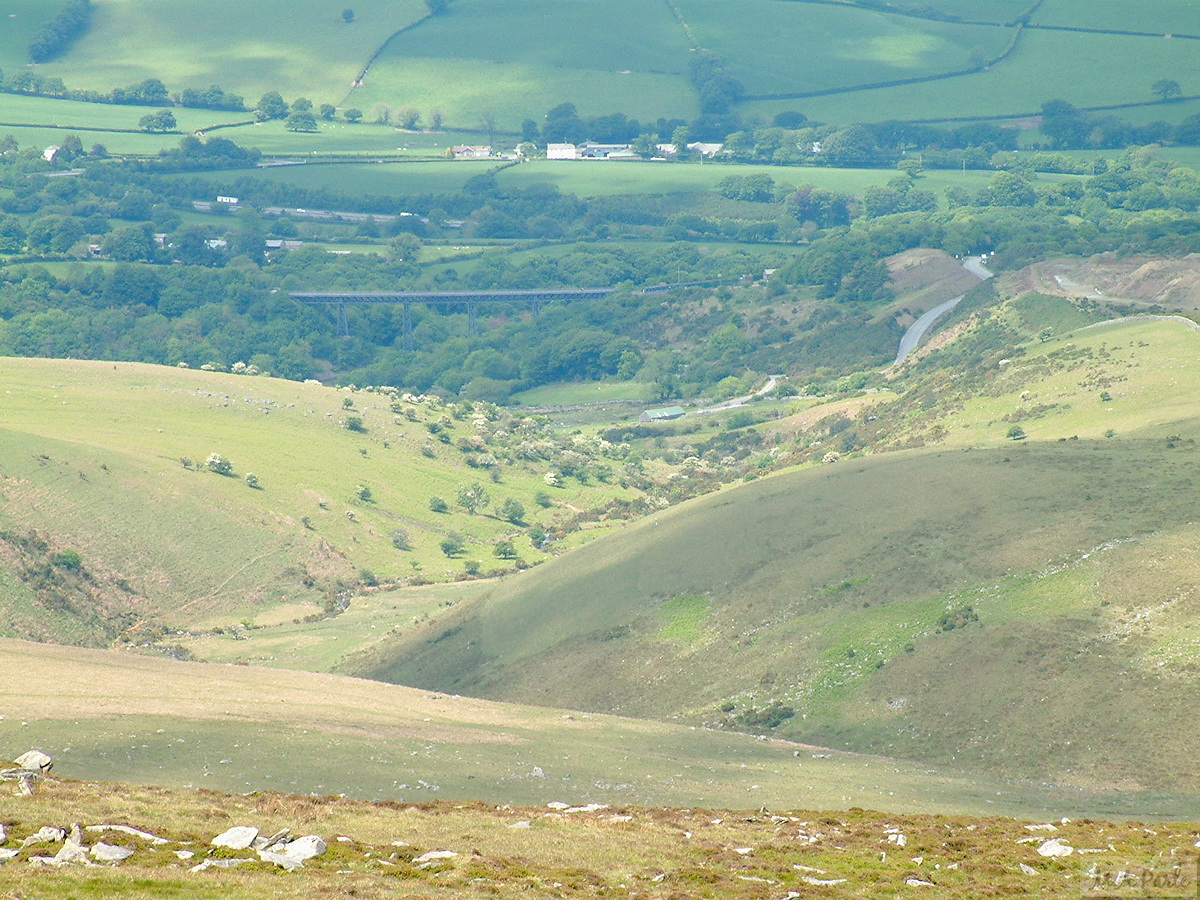 View down to Meldon Viaduct