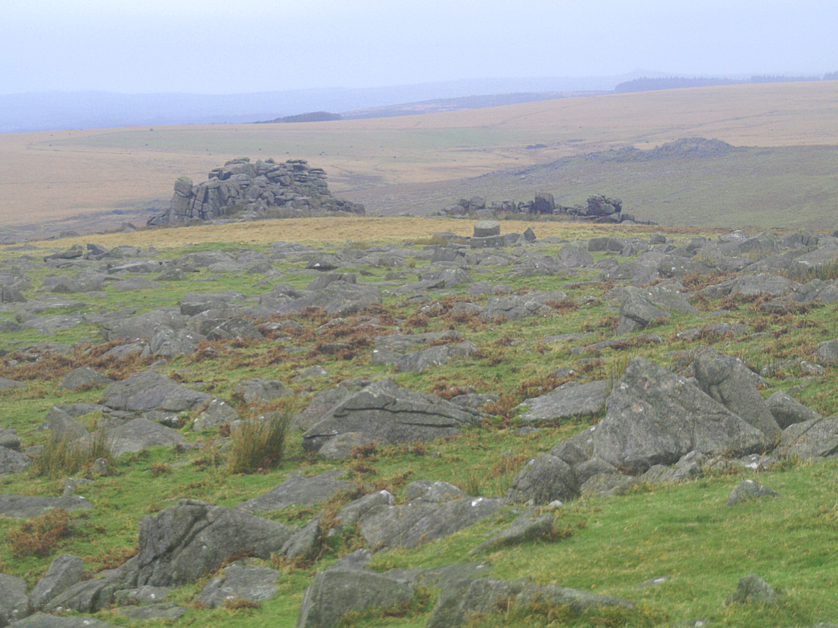 From Great Trowlesworthy Tor looking north west across to Little Trowlesworthy Tor